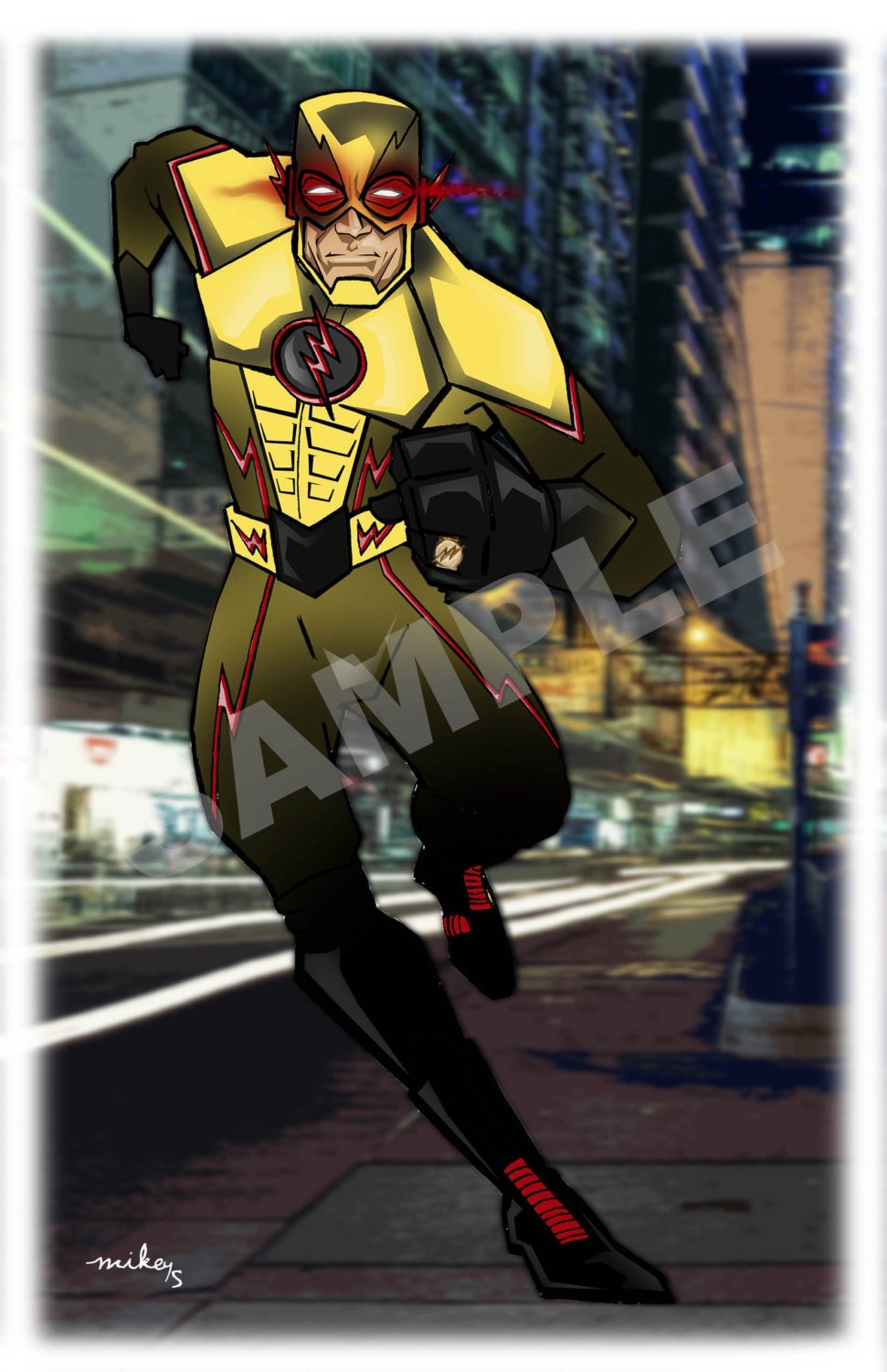 Download The Reverse Flash Full Color Art Print by Nerdtropolis on Etsy