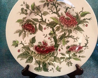 Johnson Brothers 10.5" Plate Red and Green Flowers