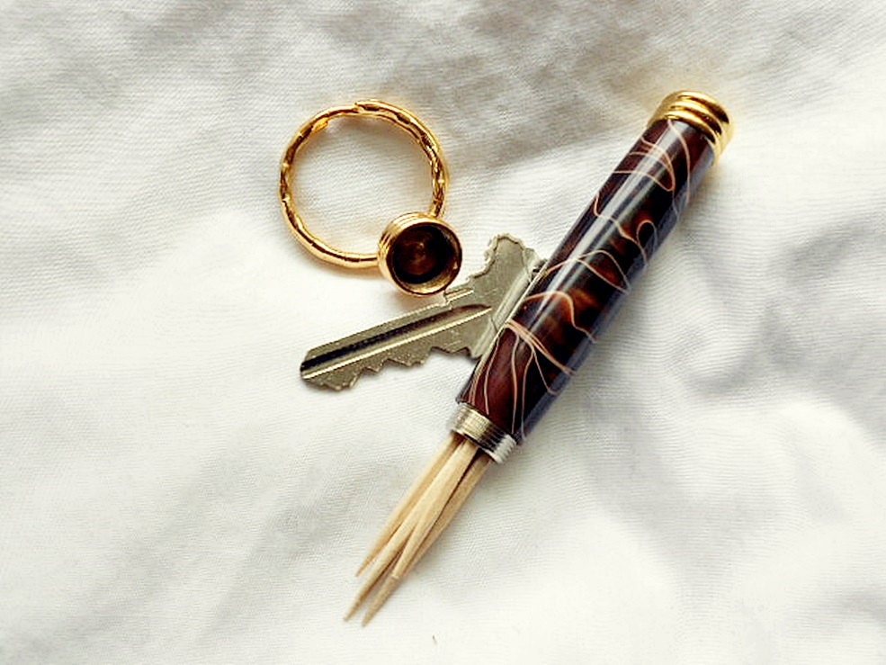 Keychain Compartment Keychain Toothpick by RossHandcraftedPens