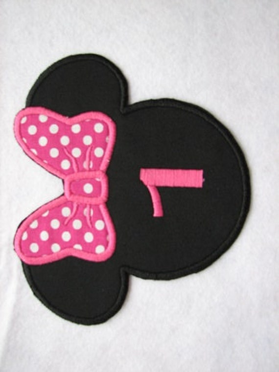 minnie mouse ears birthday number 1 pink polka by