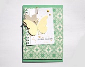 Greeting card "make a wish", with butterfly