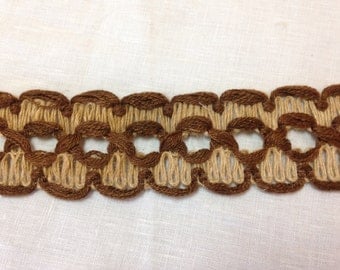 Burlap Trim By The Yard/Burlap cut out Trim/Burlap Curtain Trim/Trim/Brown Burlap Trim/1 yard 2" Burlap lace trim - Trim by the yard