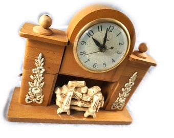 Vintage Fireplace Clock by United Clock Corp. 1950's/1940's