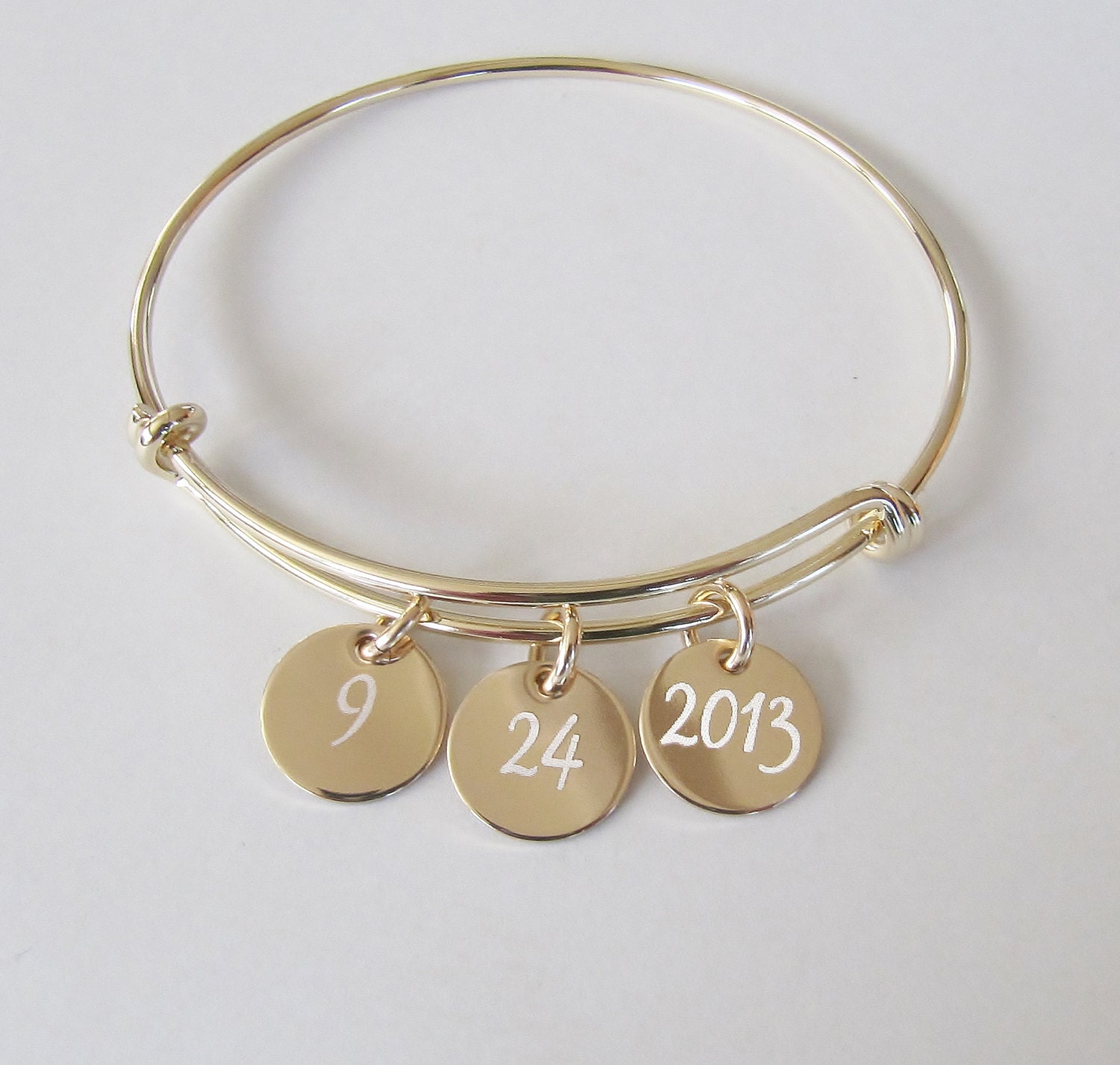 Adjustable Gold Bangle Gold Bracelet Disc Bracelet