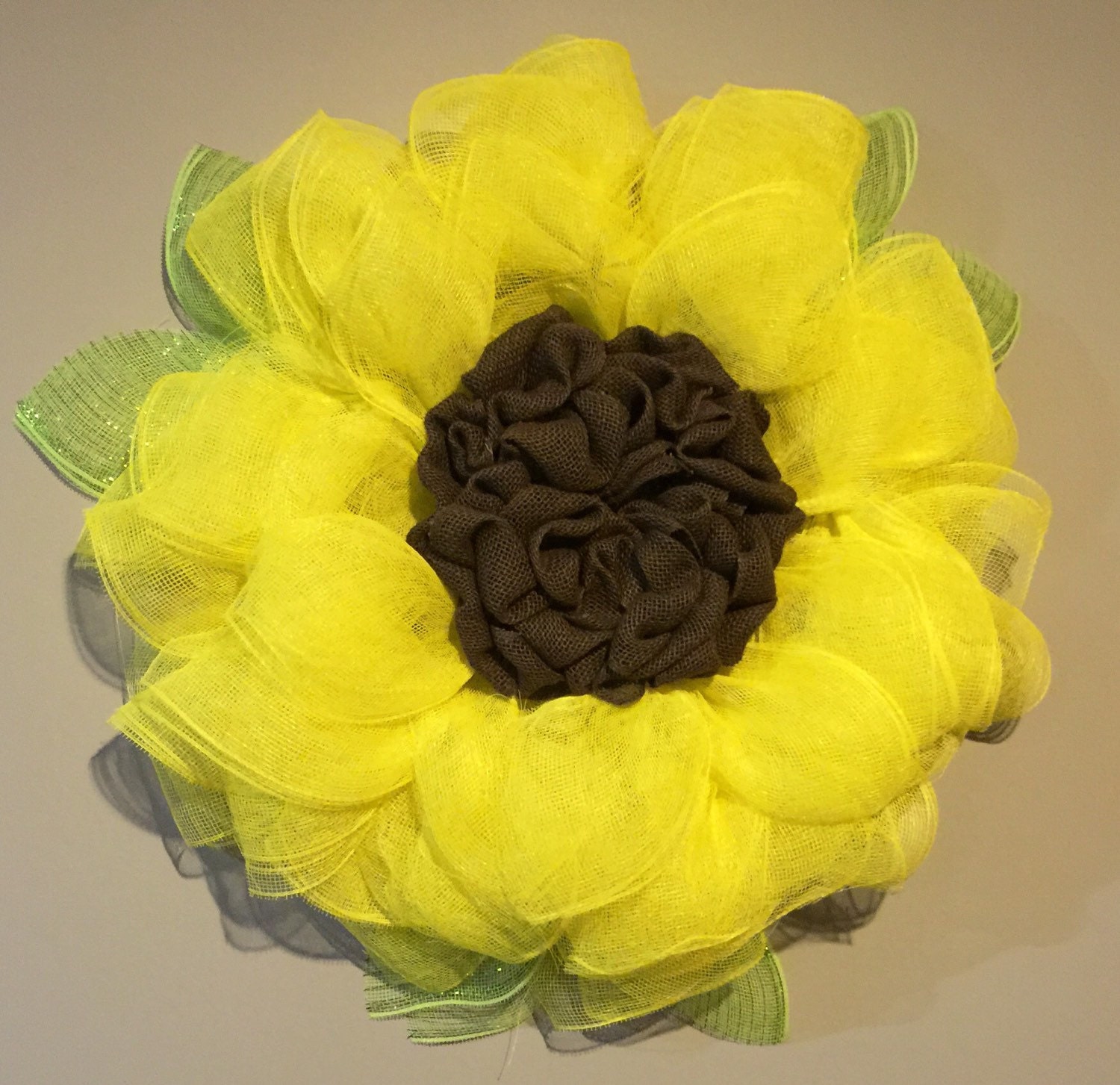 Trendy Sunflower Wreath Popular Deco Flower Mesh by WreathsUrWay