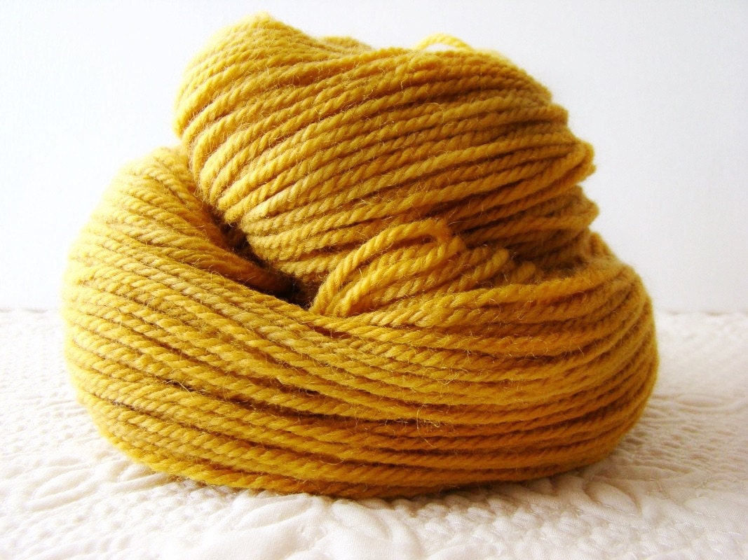 Hand Dyed Yarn Harvest Gold Wool Hand Dyed Wool Medium