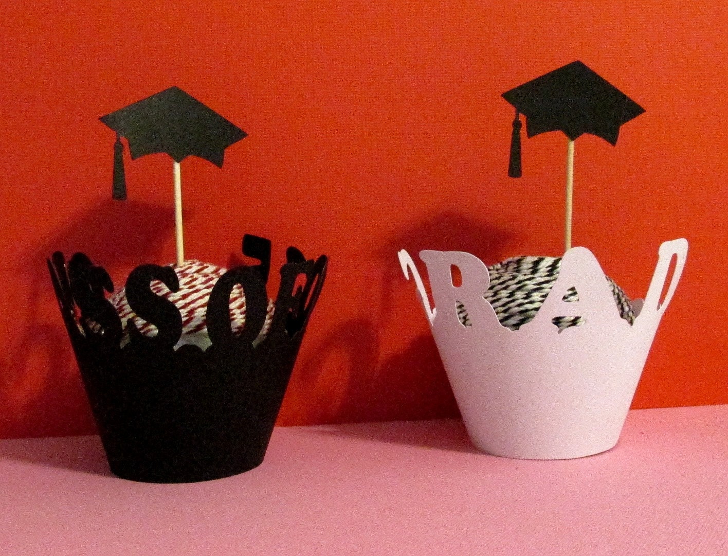 Graduation Cupcake Wrappers. Graduation Cupcake Wrappers with Picks