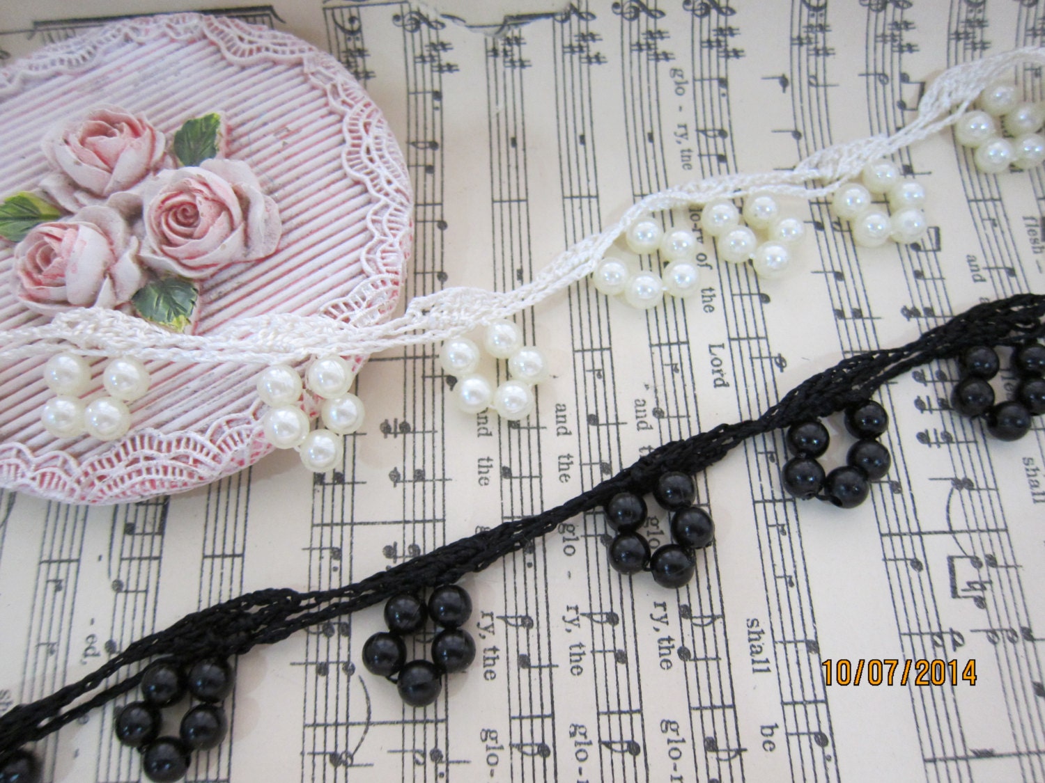 1yardBeaded Trim/NBT01Bridal Beaded by msgardengrove1 on Etsy