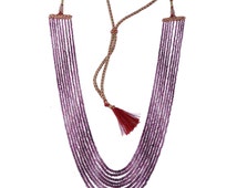 JaipurJewels 263 Ct Natural 5-Strand Watermelon Tourmaline Beaded Necklace – 22" – SK 11E464