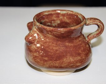 Mug "Pregnancy Mug". Stoneware, wheel thrown, hand sculpted.