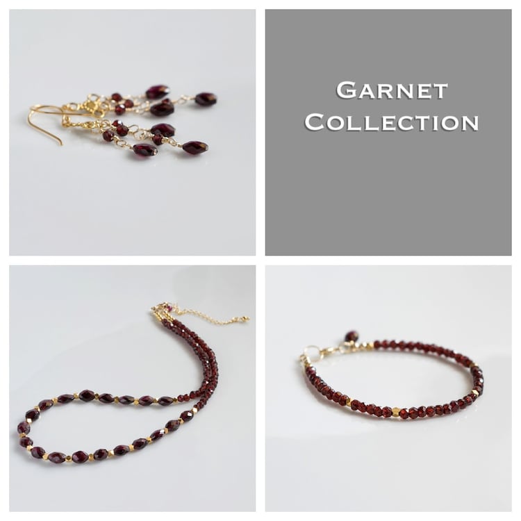 Garnet and vermeil gold handmade by CretanHareCreations on Etsy