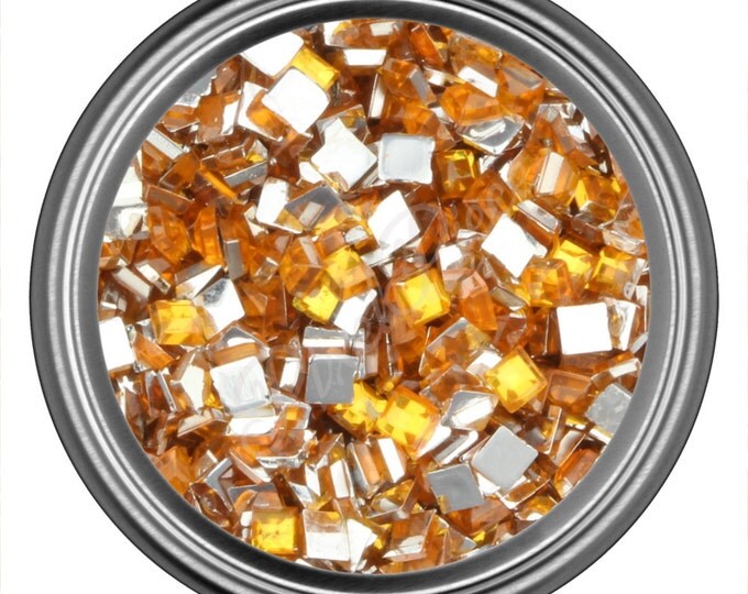 Yellow Square Rhinestone Gems Flat Back Face Art Nail Art Scrapbook Phone Decoration 2mm