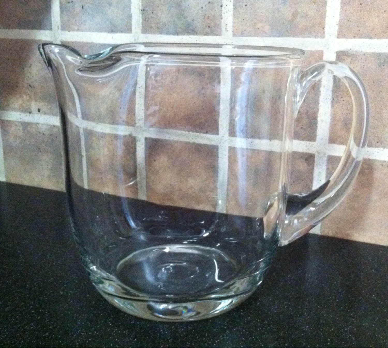 RESERVED Vintage Large Glass Pitcher Krosno/made in Poland