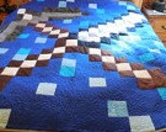 Minecraft quilt – Etsy