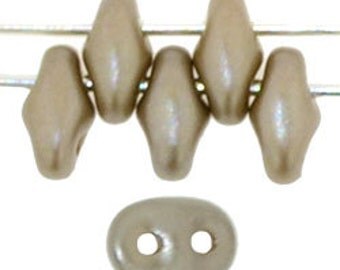 Pearl Coat BROWN SUGAR SuperDuo Czech Glass Seed Beads, 10 Grams, Two Hole 2.5 x 5mm