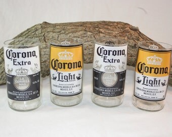 Drinking Glasses From Corona Beer Bottles, 8 oz. Drinking Glasses, Recycled Corona Beer Bottle, ONE glass