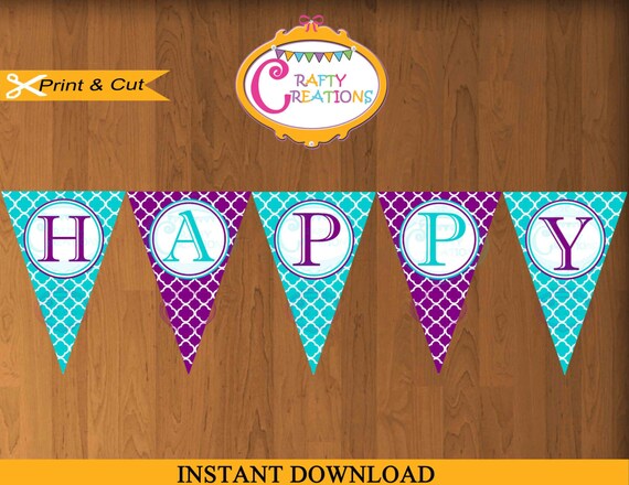 instant-download-little-mermaid-banner-printable-happy