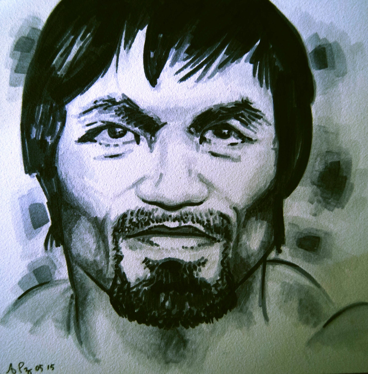 Manny Pacquiao Original Portrait by TheHooves on Etsy