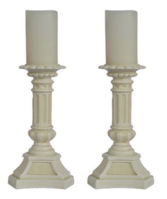 White candlestick holder country home decor by MuttonHollowCottage