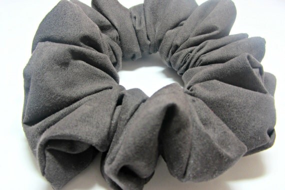 Gray Suede Scrunchies For Thick Hair Mens Hair By Justscrunchies