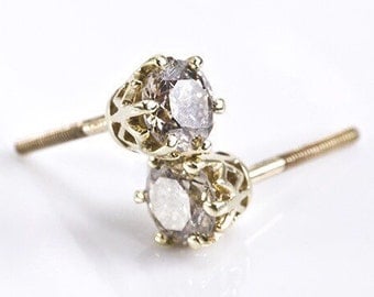 Diamond Earrings 1 ct-14K Yellow Gold Earrings-Diamond Stud Earrings-Women Jewelry-Unisex jewelry-For her-Anniversary present-Stud earrings
