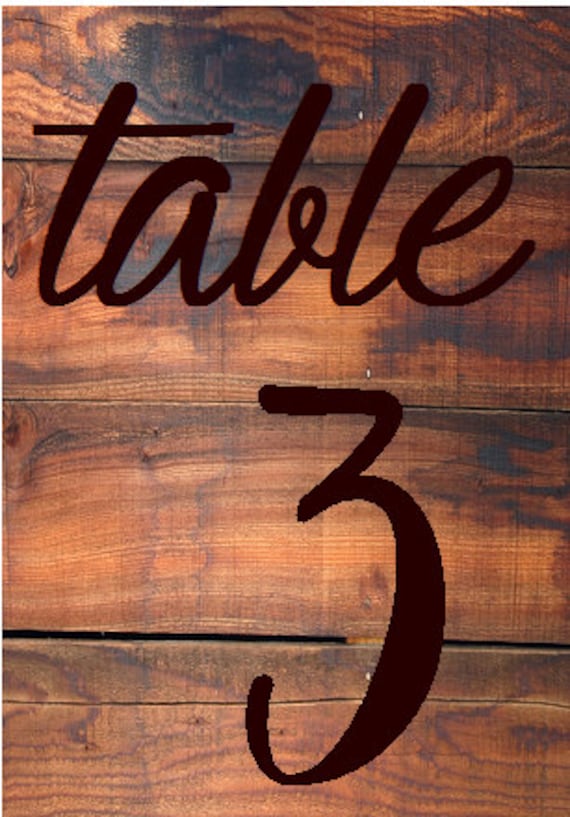 Wedding guest table numbers - Wood and Brown