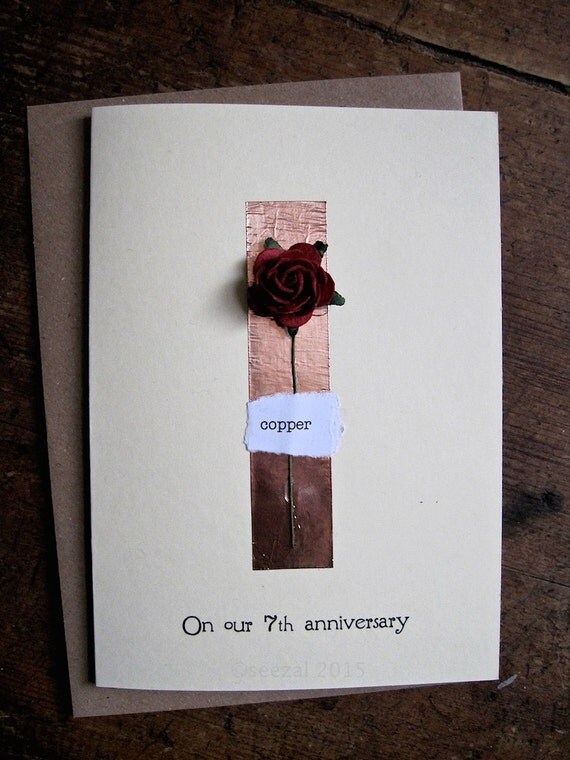 ... COPPER the traditional Gift. Seventh Anniversary Keepsake Wife Husband