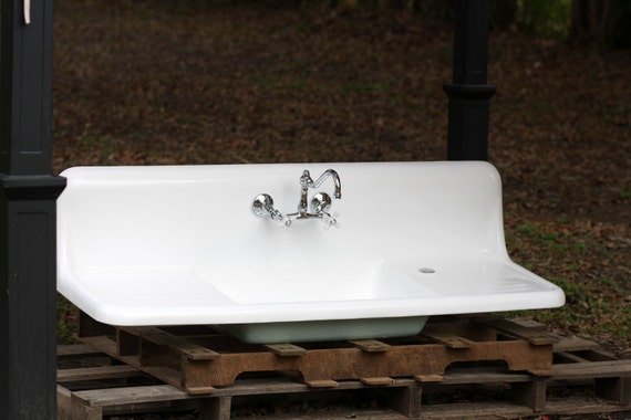 double drainboard porcelain kitchen sink