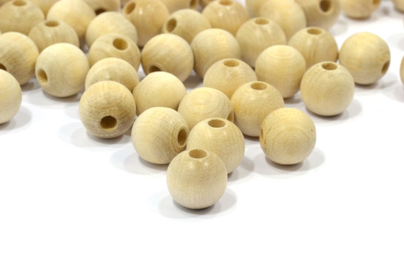Set of 100-1/2 12mm Unfinished Wooden Beads-Solid