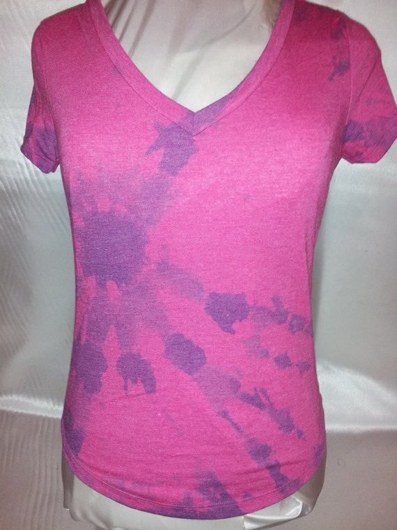 bleach tie dye neon pink shirt