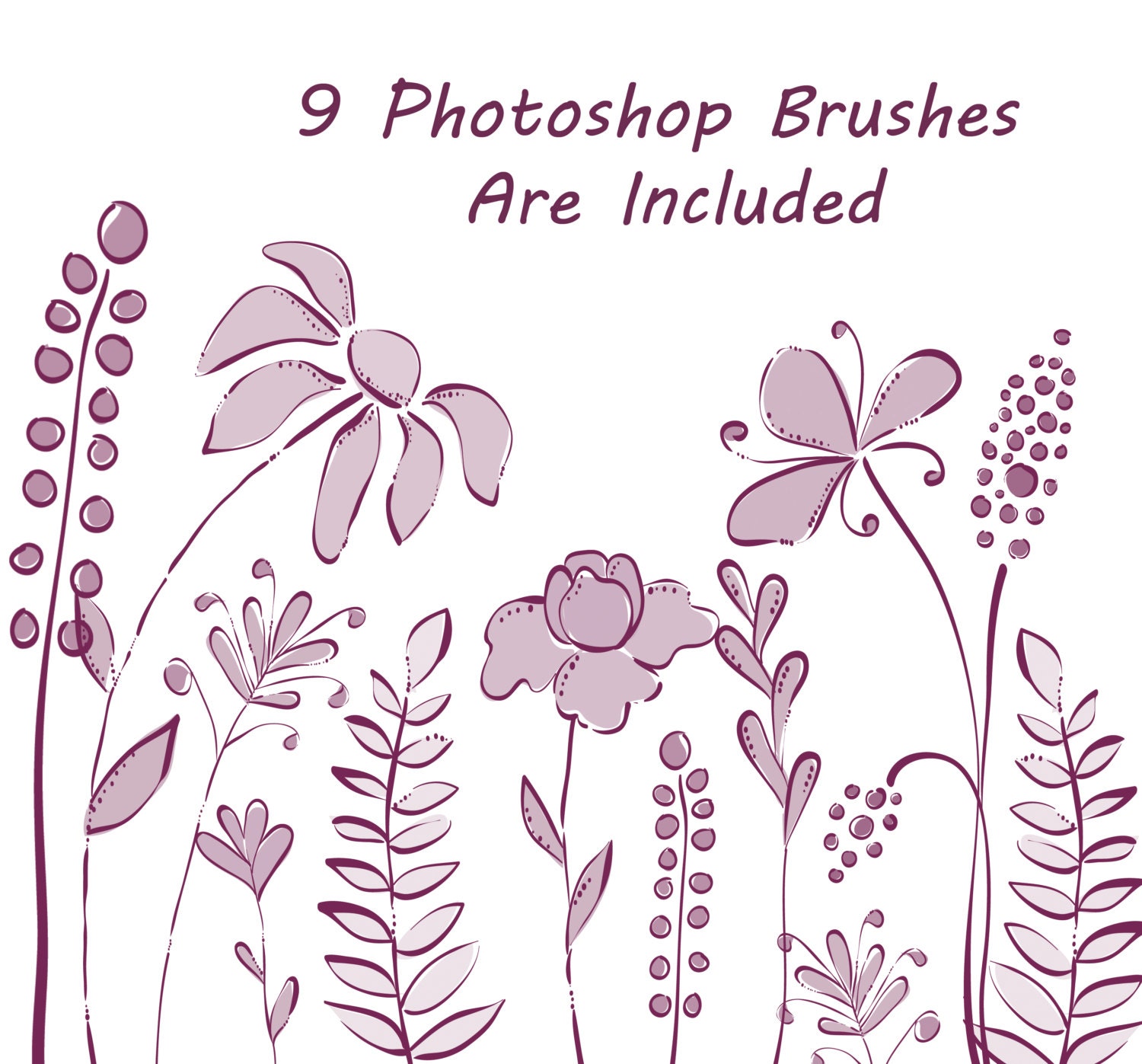 Flowers clipart PNG files EPS vector file ABR PhotoShop