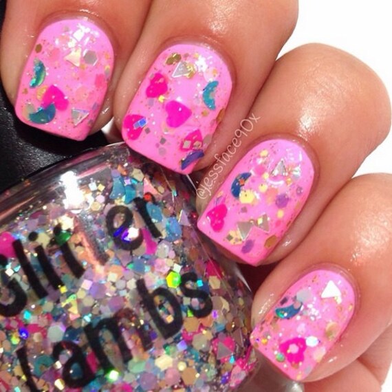 Plastic Doll House Glitter Topper Nail Polish Custom Handmade