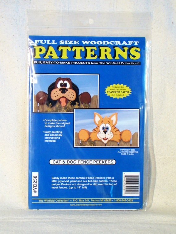 items similar to cat & dog fence peekers woodworking