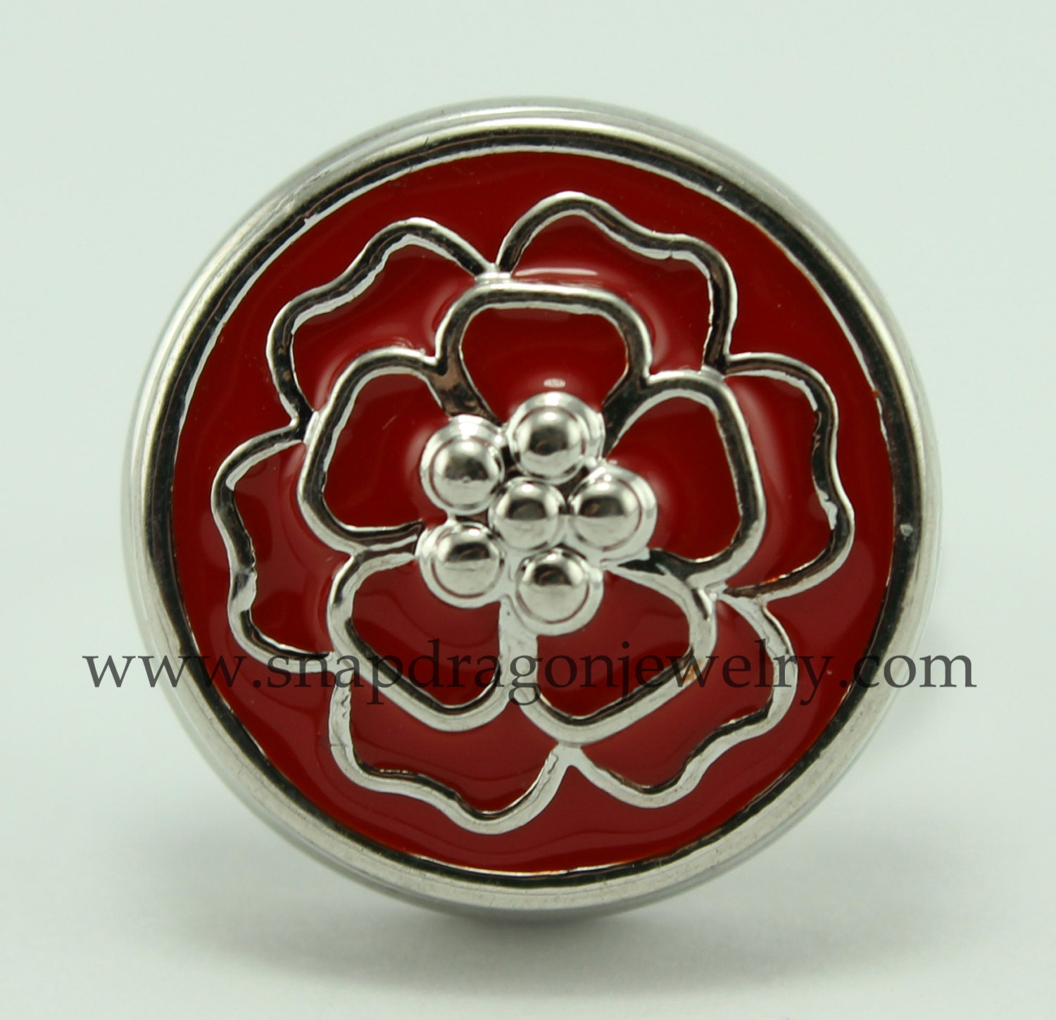 Red Poppy SNAP Jewelry Snapdragon Jewelry Noosa Chunk