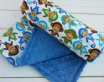 Unique blue monkey blanket related items | Etsy