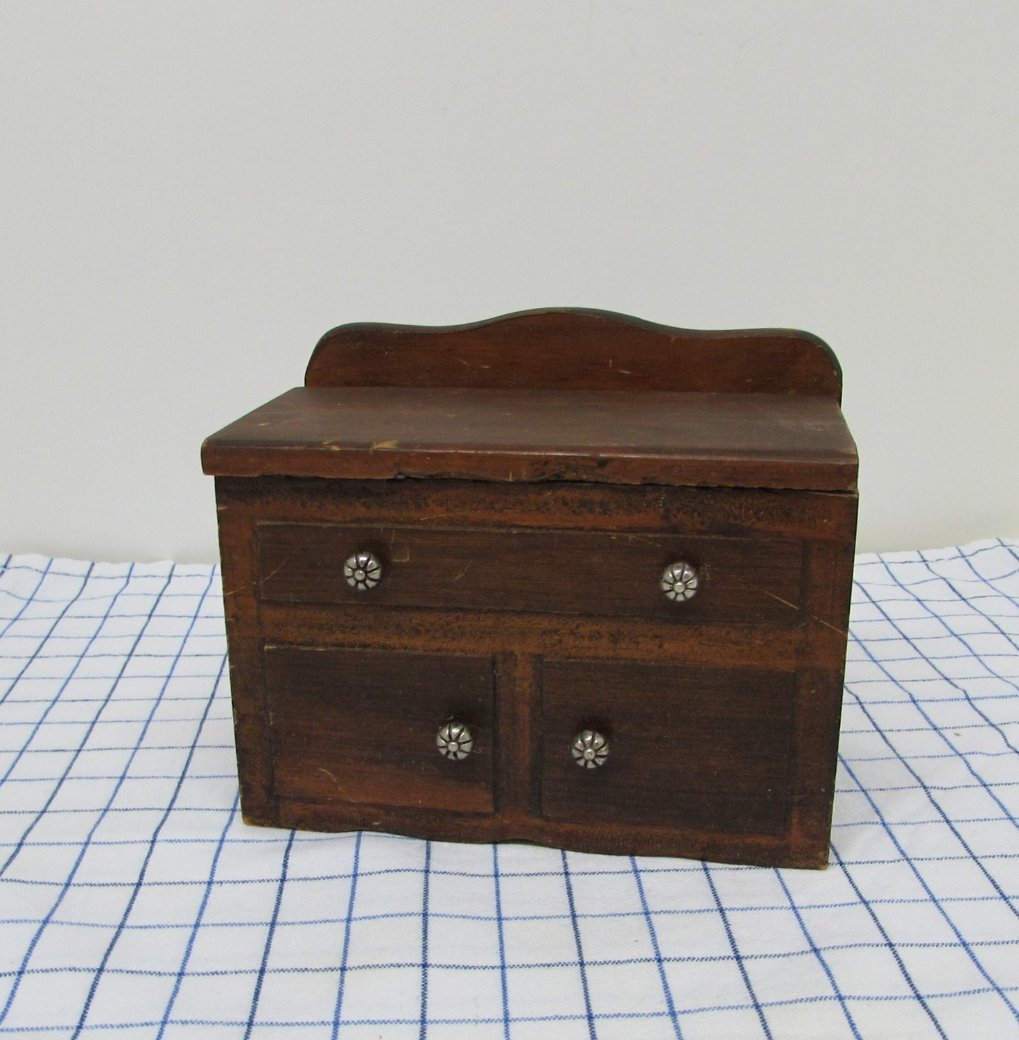 Wooden Rustic Box with Lid Storage Box Farmhouse Recipe