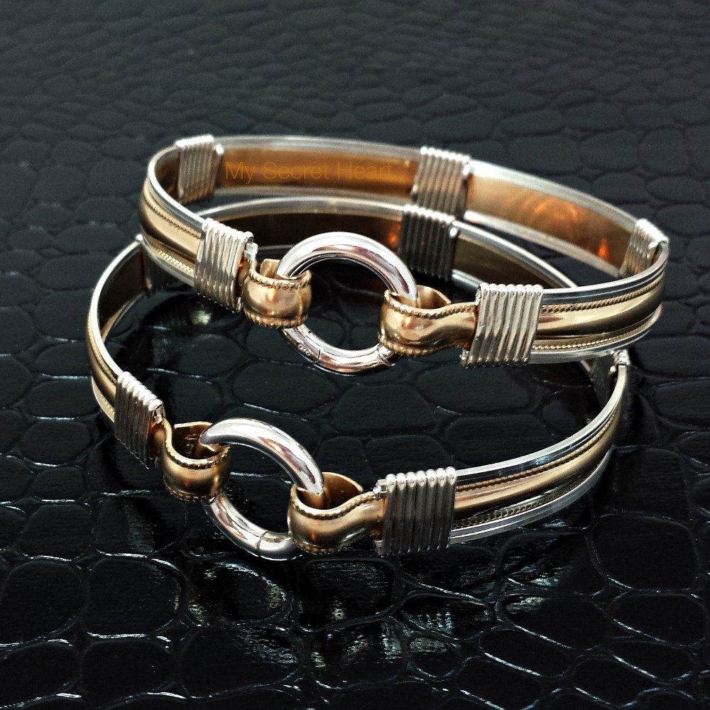 Submissive Handcuffs Convert to Day Bracelets Mixed Metals