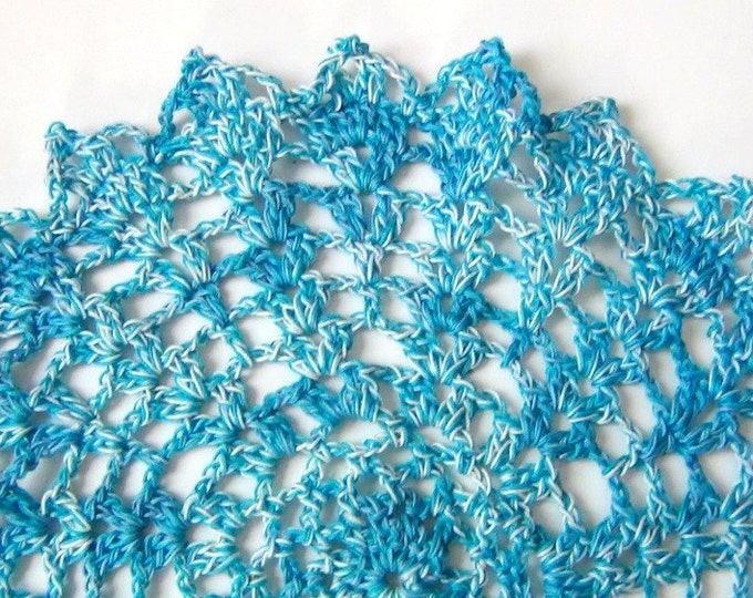 Doily - Blue Crochet Doily - Table Doily