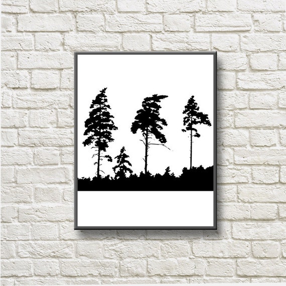 Items similar to Trees Silhouettes Printable Instant Download Home ...