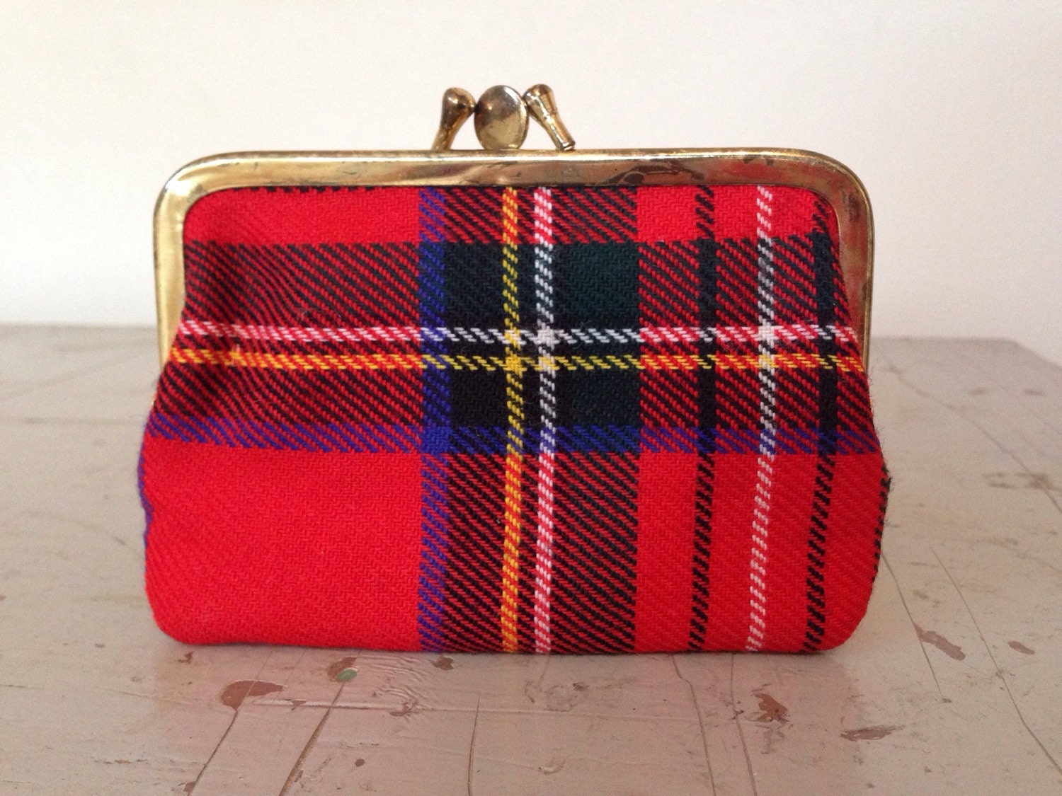 vintage plaid purse