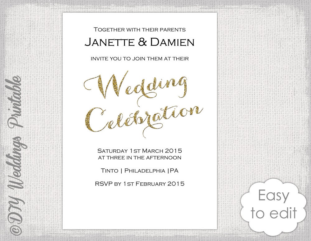 Glitter Invitation Template 6