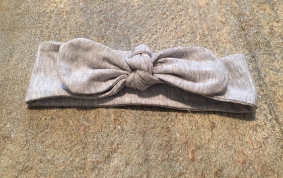 Items similar to Light Grey Cotton Headband, Knot Headband, Headband ...