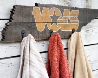 Rustic University of Tennessee Vols Towel/Coat Rack