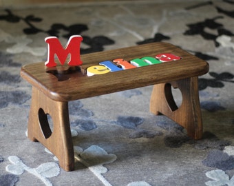 Personalized Name Puzzle Step Stool - PICK YOUR FINISH - First Birthday, Christmas Baby Gift, Baby Shower, New Baby Gift, Educational Toy