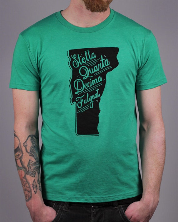 Stella Quarta Decima Fulgeat Vermont State Motto TShirt