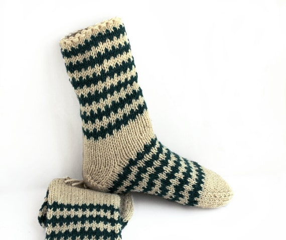 Items similar to Mens wool socks. Chunky hand knitted ...