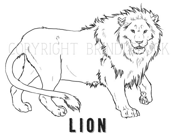 Items similar to Lion Coloring Page download, Africa savannah child art