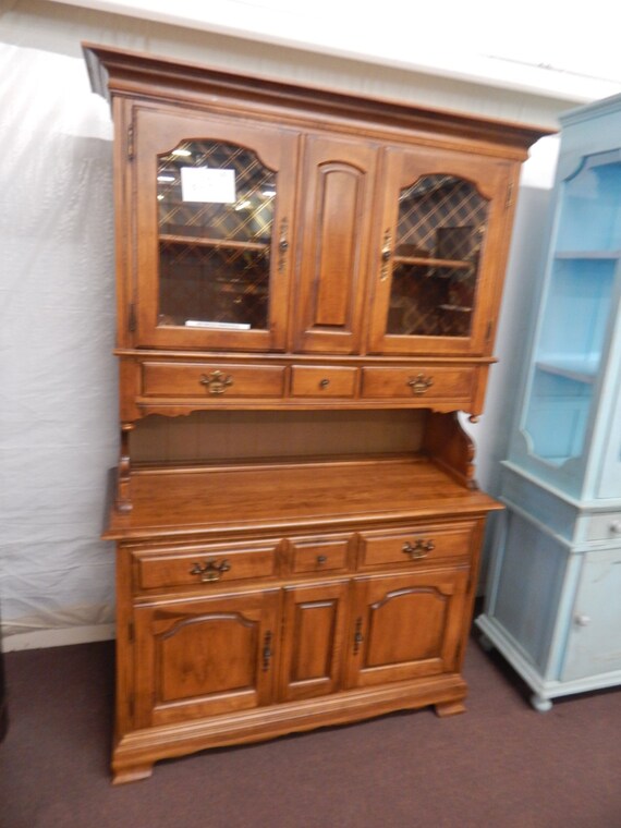 heywood wakefield solid wood 2pc hutch by hamricksantiques on Etsy