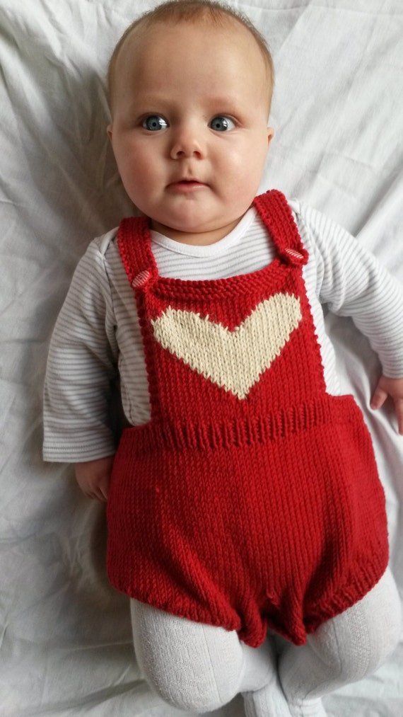 Baby romper baby sunsuit knitted heart baby onesie baby
