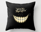 Cheshire Cat Grin, Throw Pillow Cover, 